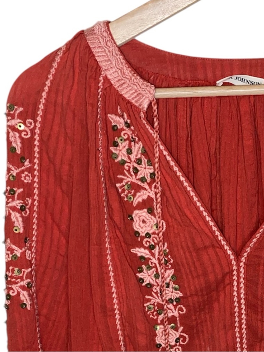 ULLA JOHNSON Blouse With Embroidered Floral Details And Sequin Embellishments - Picture 7 of 9
